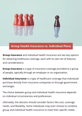 Group Health Insurance vs. Individual Plans