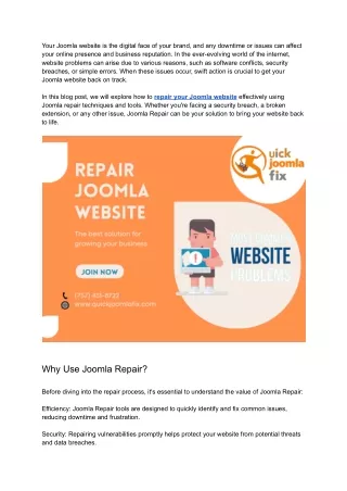 Joomla Website in Trouble? Here's How to Fix It