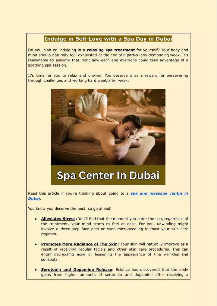 indulge in self love with a spa day in dubai