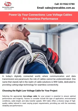 Power Up Your Connections Low Voltage Cables For Seamless Performance (1)