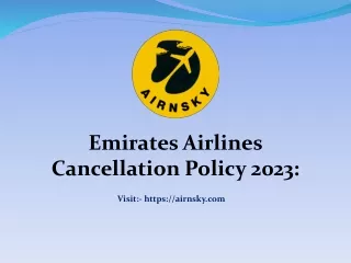 Emirates Airlines cancellation policy 2023
