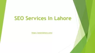 SEO Services In Lahore