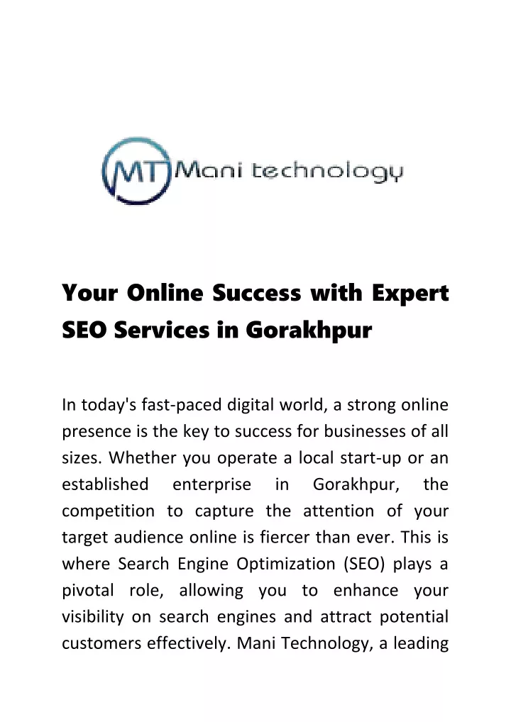 your online success with expert seo services