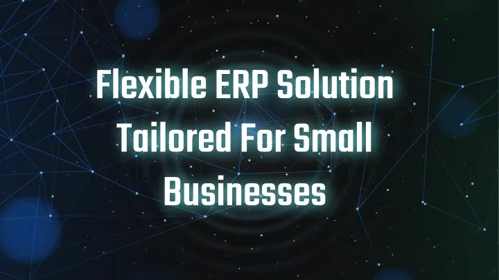flexible erp solution tailored for small