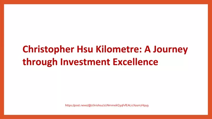 christopher hsu kilometre a journey through