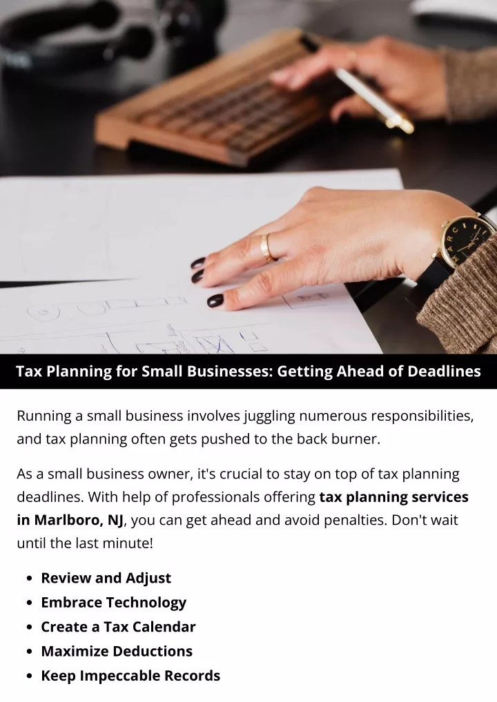 tax planning for small businesses getting ahead