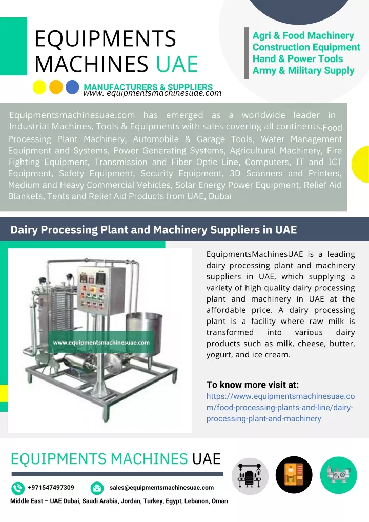 equipments machines uae manufacturers suppliers