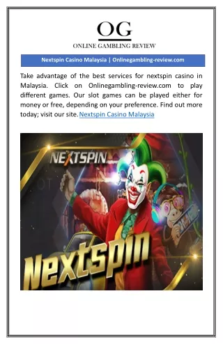nextspin casino malaysia onlinegambling review com