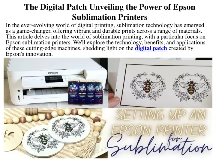 the digital patch unveiling the power of epson sublimation printers