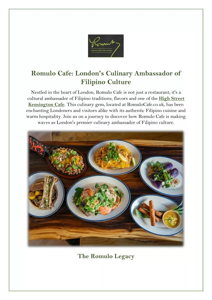 romulo cafe london s culinary ambassador