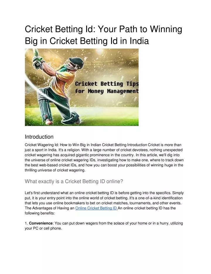 cricket betting id your path to winning big in cricket betting id in india