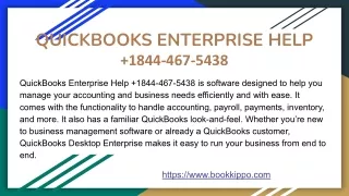 QUICKBOOKS ENTERPRISE SUPPORT  1844-467-5438