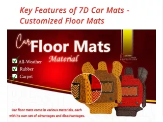 Key Features of 7D Car Mats - Customized Floor Mats