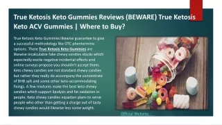 True Ketosis Keto Gummies