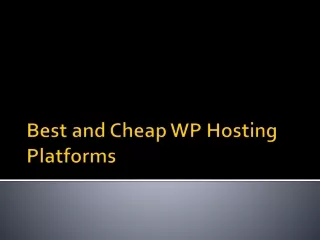 best and cheap wp hosting platforms