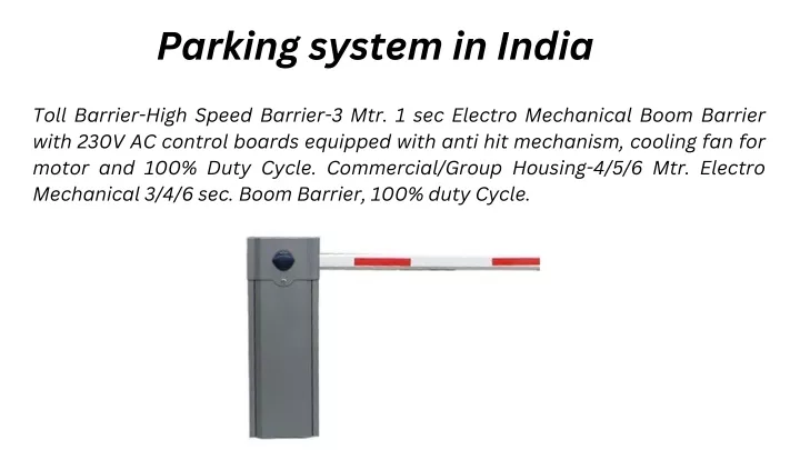 parking system in india