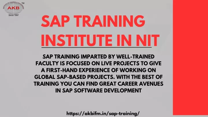 sap training institute in nit