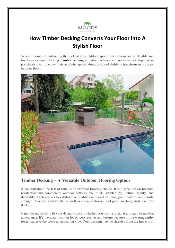 how timber decking converts your floor into