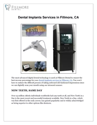 Dental Implants Services in Fillmore, CA