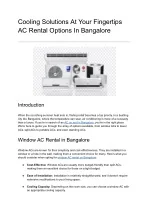 Cooling Solutions At Your Fingertips AC Rental Options In Bangalore - slide 1