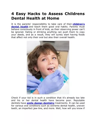 4 Easy Hacks to Assess Childrens Dental Health at Home