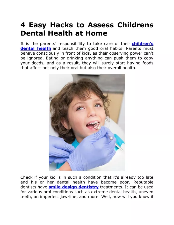 4 easy hacks to assess childrens dental health