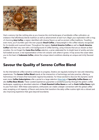 Examine This Report on Sereno Coffee Blend