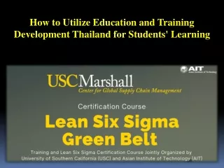 How to Utilize Education and Training Development Thailand for Students' Learning