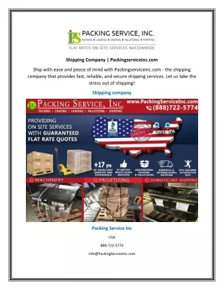 Shipping Company | Packingserviceinc.com