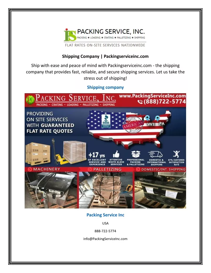 shipping company packingserviceinc com