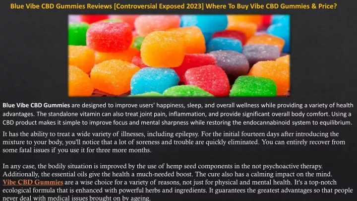 blue vibe cbd gummies reviews controversial