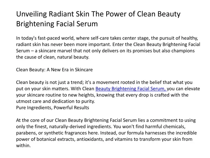 unveiling radiant skin the power of clean beauty