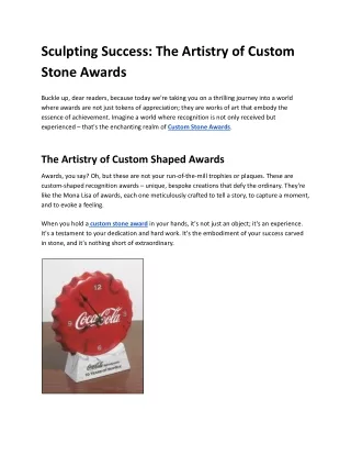 Eternal Excellence: Custom Stone Awards