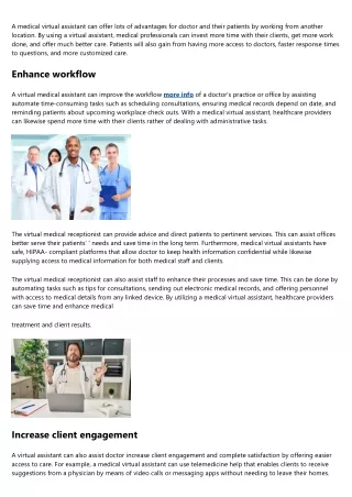 a medical virtual assistant can offer lots