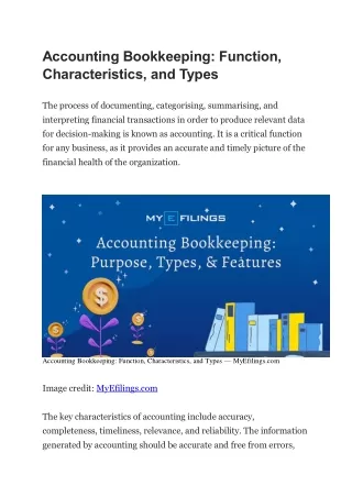 Accounting Bookkeeping: Function, Characteristics, and Types