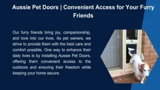 Aussie Pet Doors | Convenient Access for Your Furry Friends