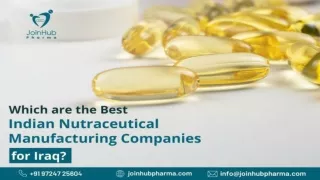Which are the Best Indian Nutraceutical Manufacturing Companies for Iraq