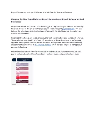 payroll outsourcing vs payroll software which