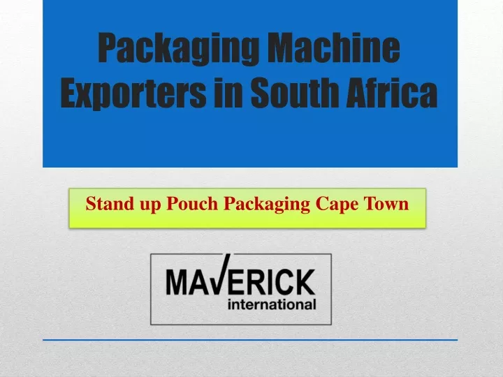 packaging machine exporters in south africa
