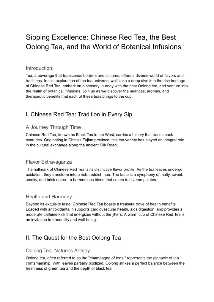 sipping excellence chinese red tea the best