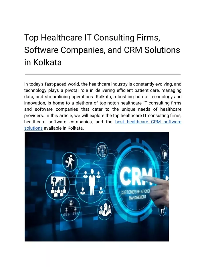 top healthcare it consulting firms software