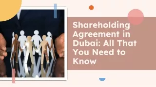 Shareholding Agreement in Dubai-All That You Need to Know