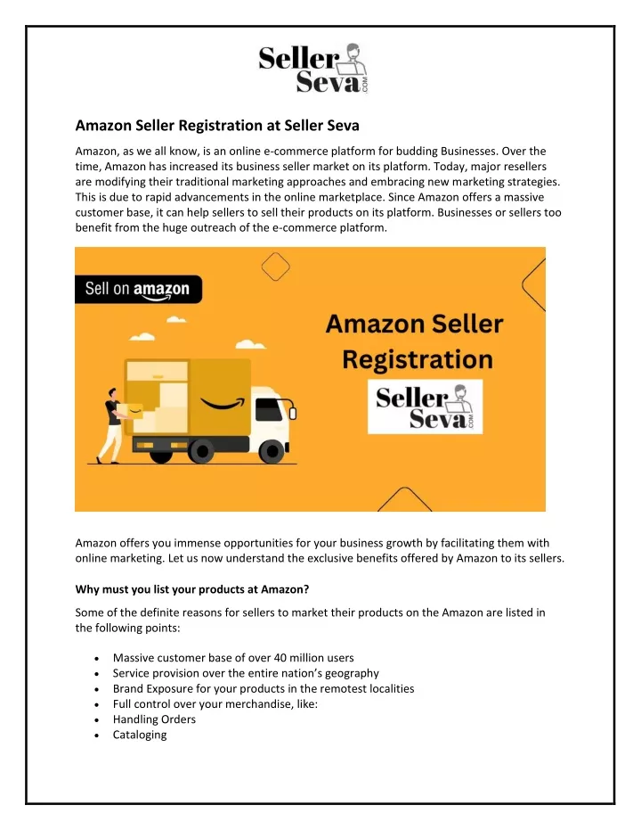 amazon seller registration at seller seva