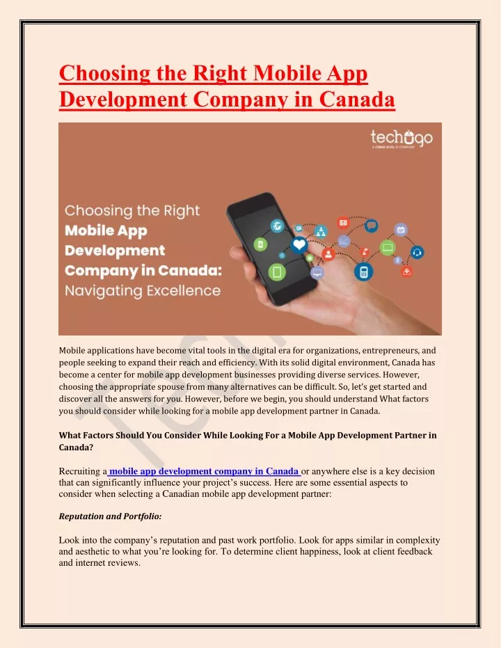 choosing the right mobile app development company
