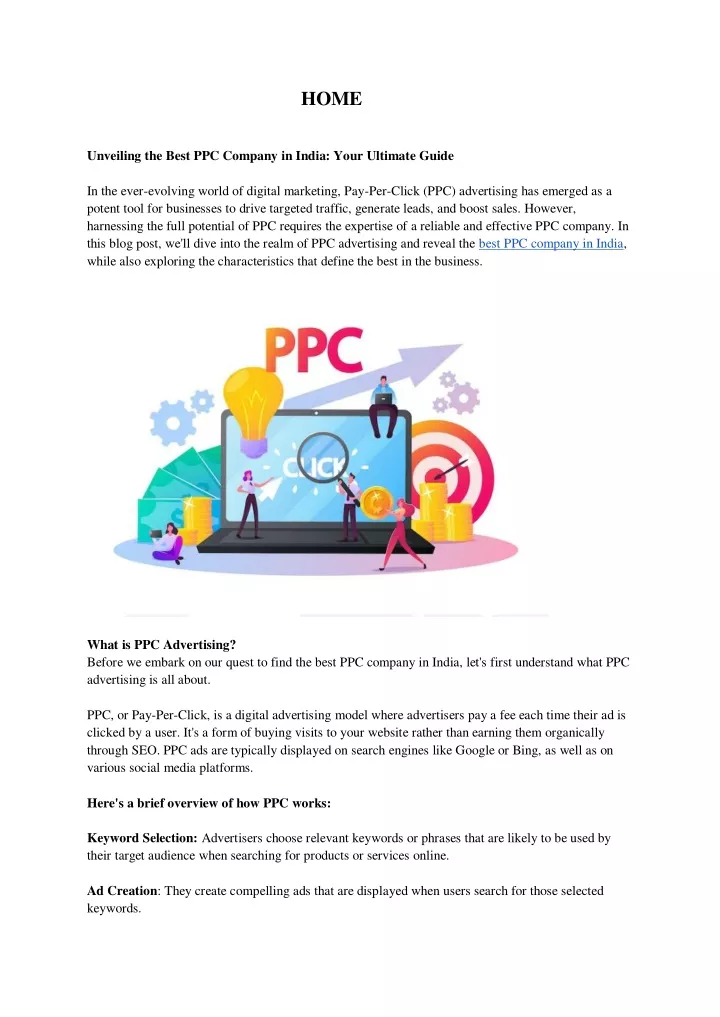 home unveiling the best ppc company in india your