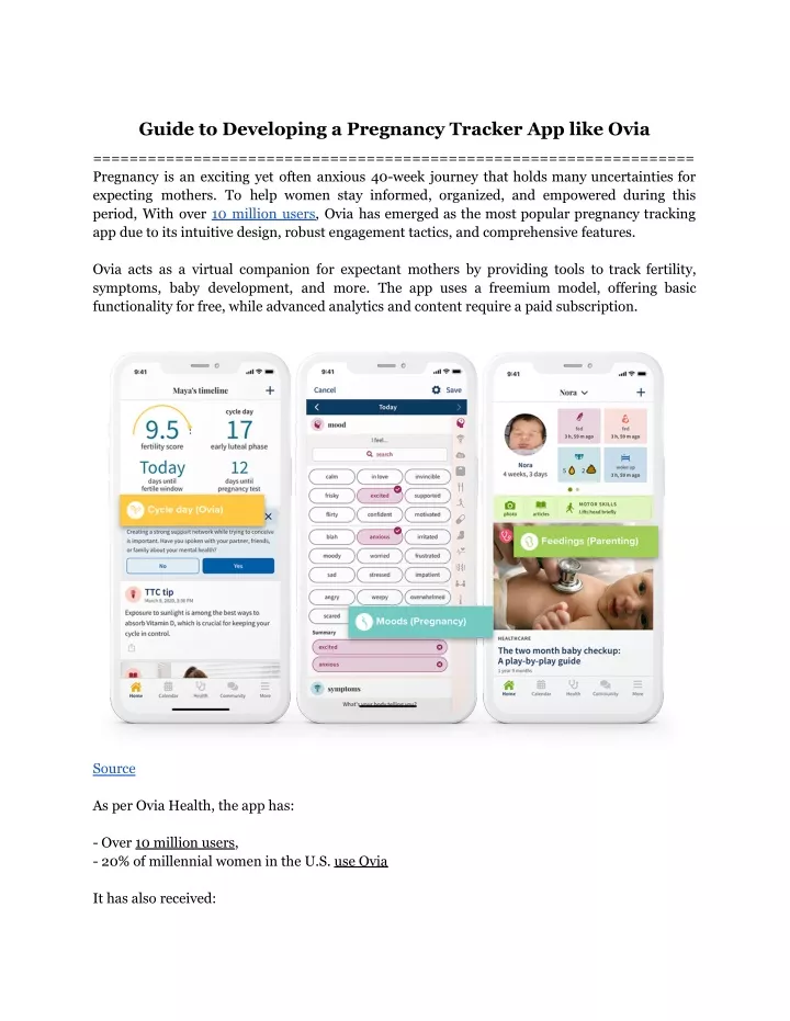guide to developing a pregnancy tracker app like