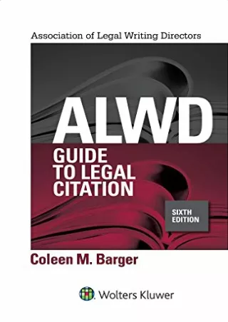 Read ebook [PDF] ALWD Guide to Legal Citation (Aspen Coursebook Series)