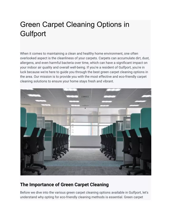 green carpet cleaning options in gulfport