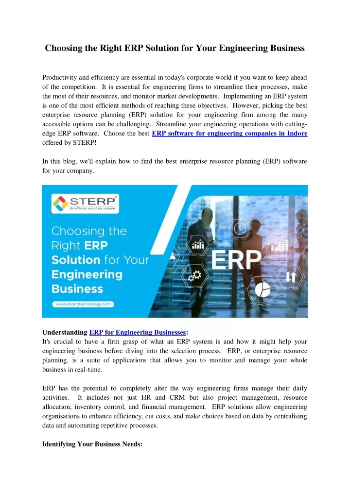 choosing the right erp solution for your