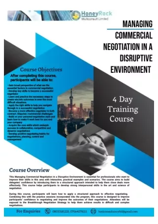 Brochure - Managing Commercial Negotiation in a Disruptive Environment